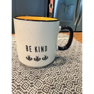 Honey Bumble Bee Coffee Cup Mug Be Kind 16 oz Ceramic Speckled